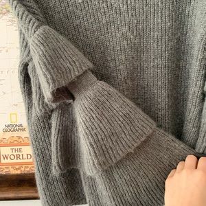 Grey Ruffle sleeve sweater